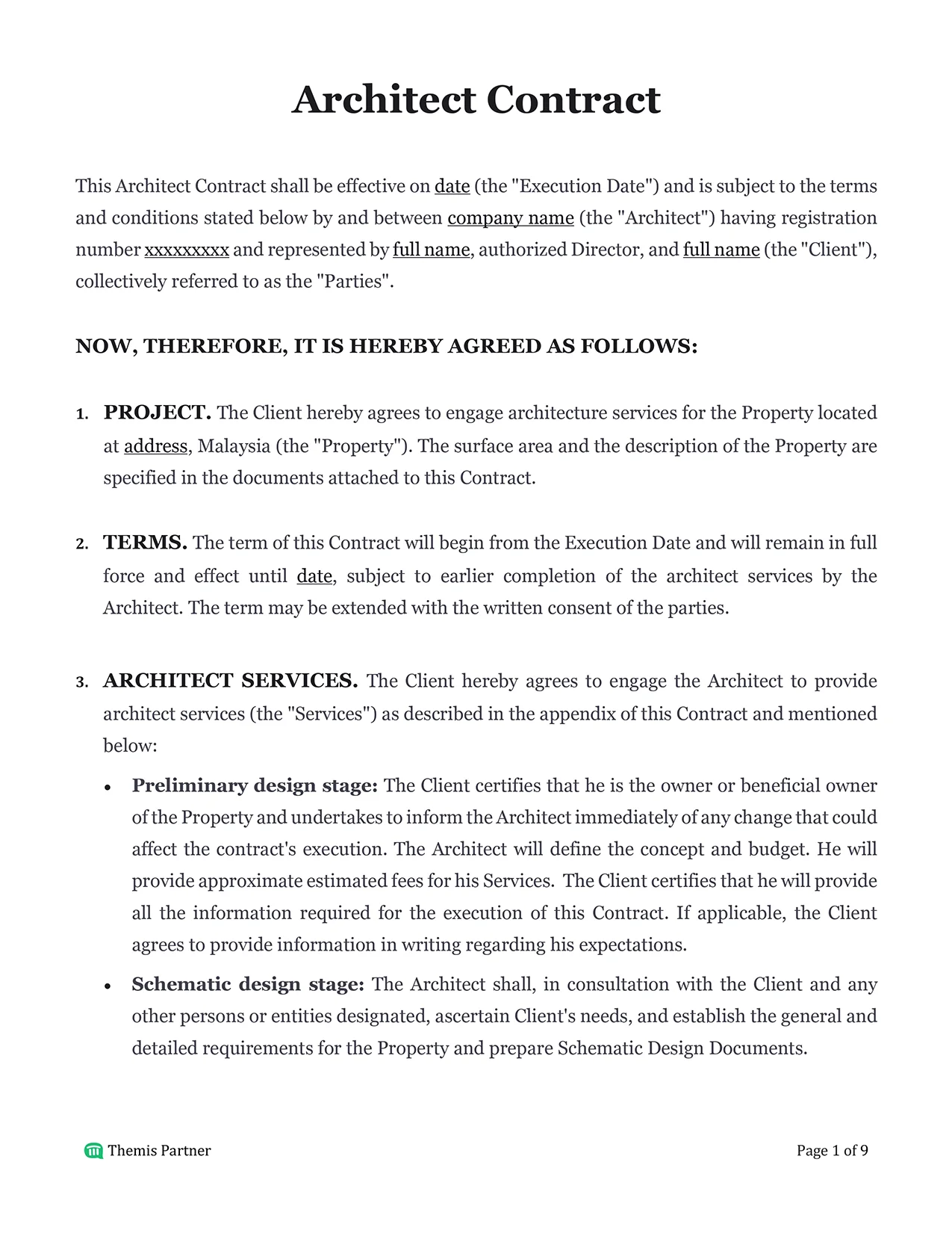 Architect contract Malaysia 1