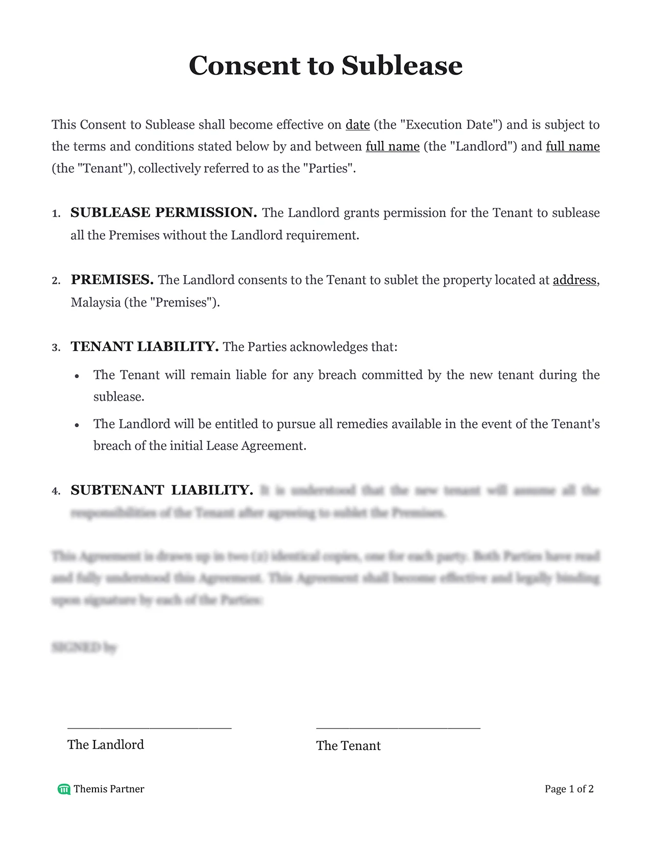 Consent to sublease Malaysia 1