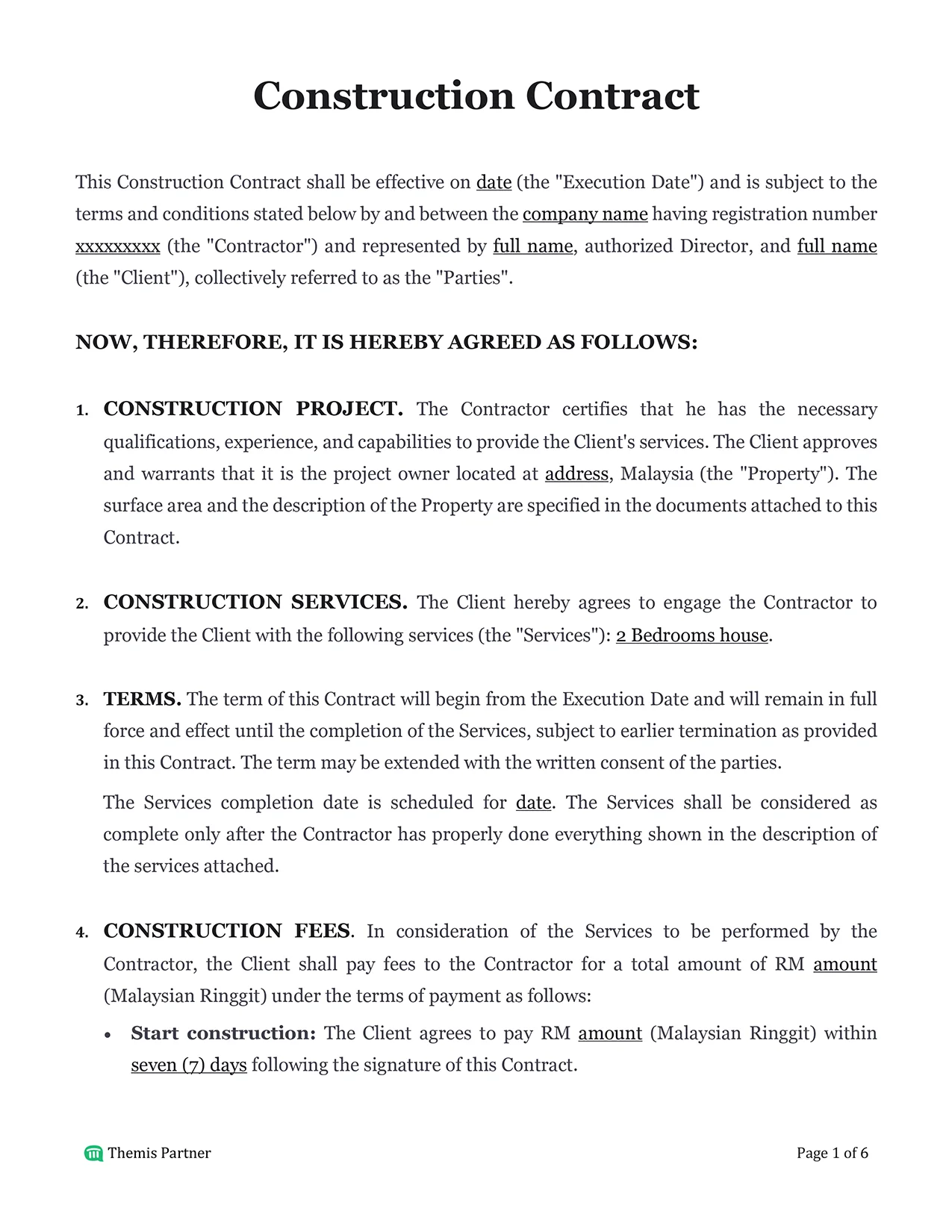 Construction contract Malaysia 1