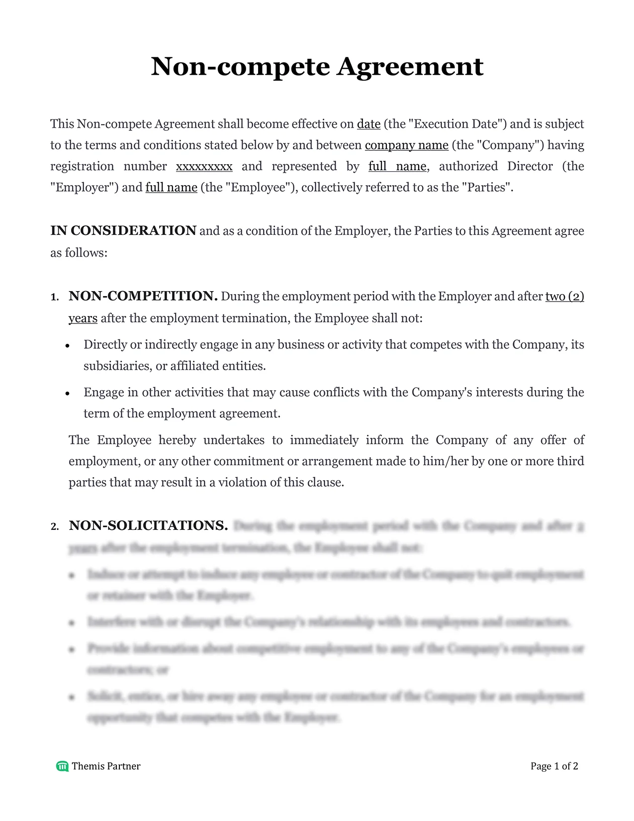 Employee non-compete agreement Malaysia 1