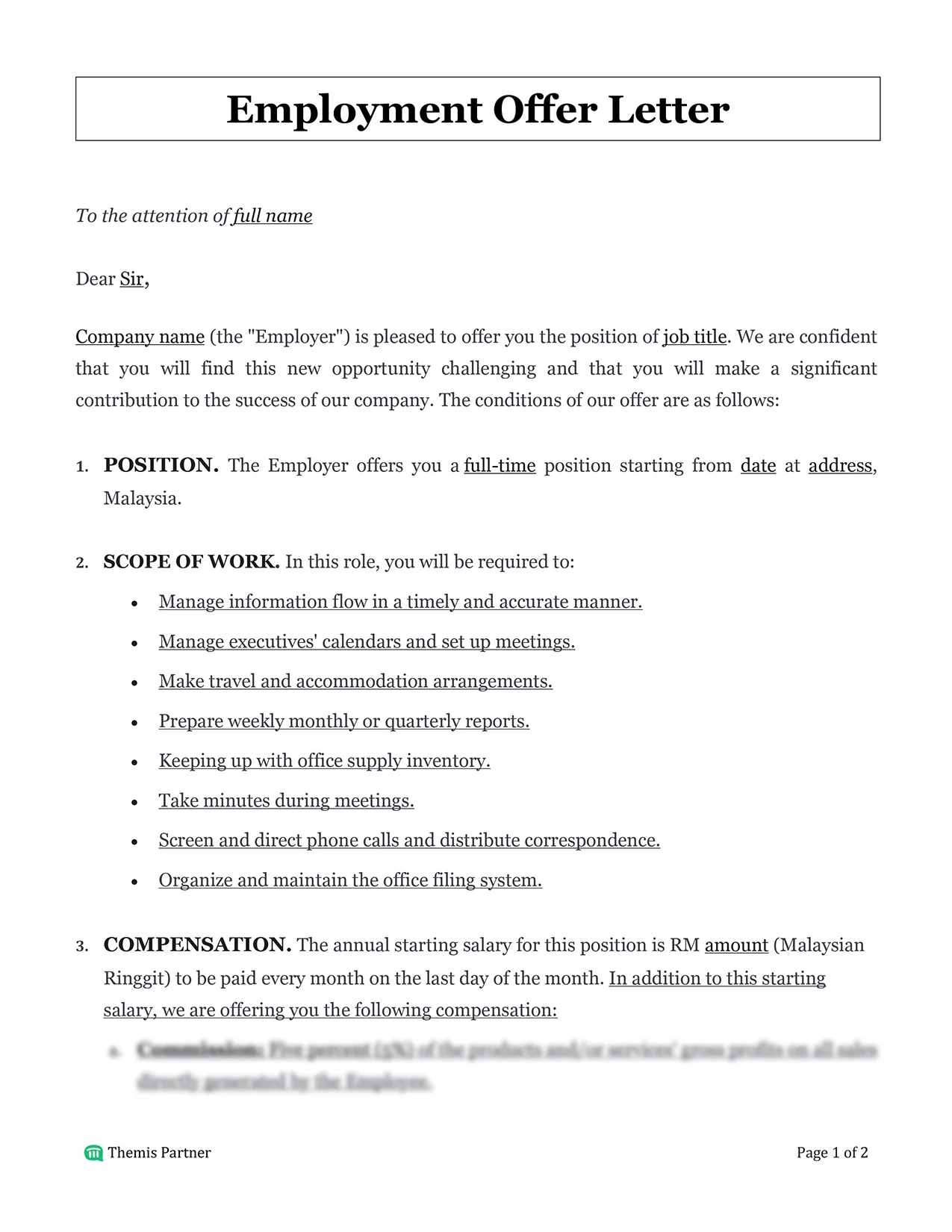 Employment offer letter Malaysia 1