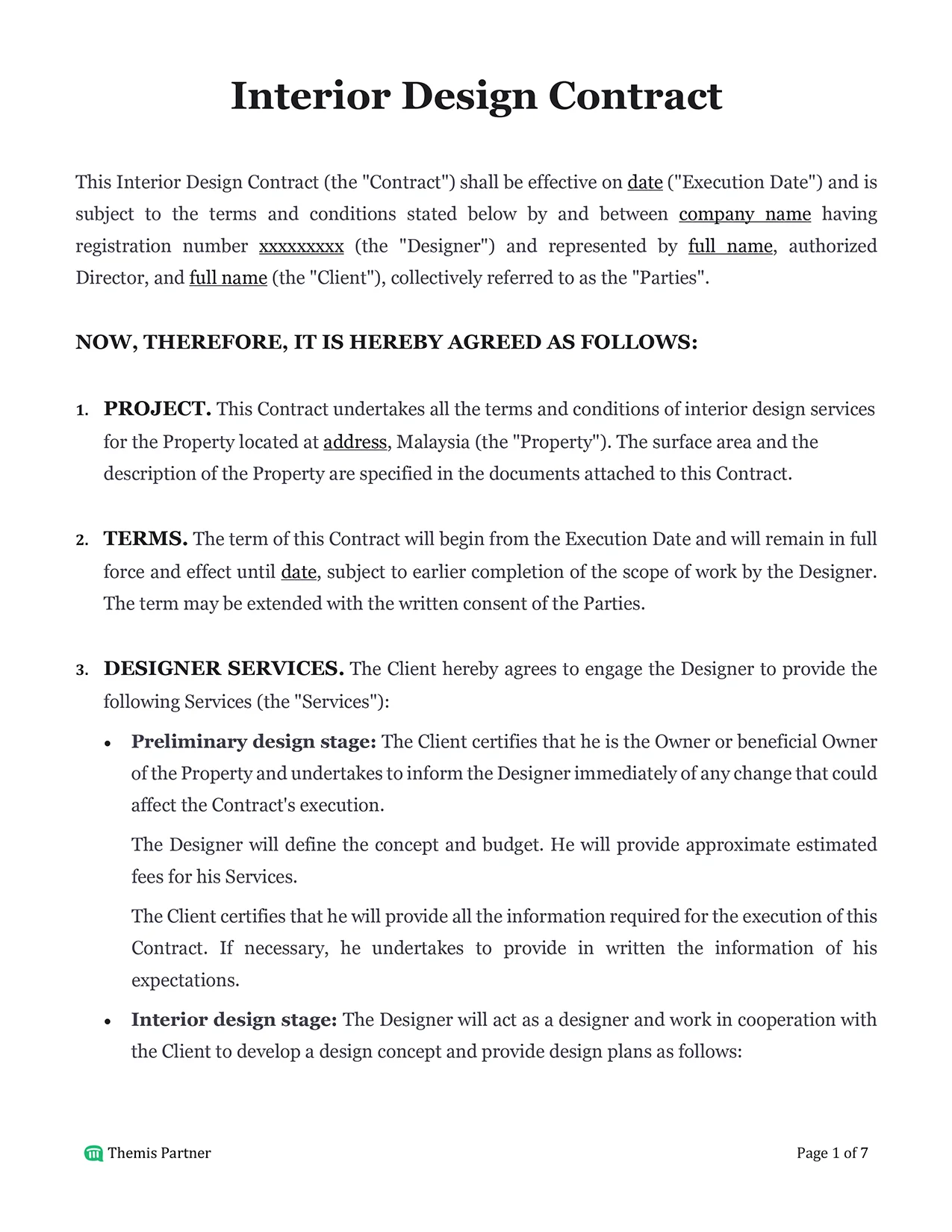Interior design contract Malaysia 1