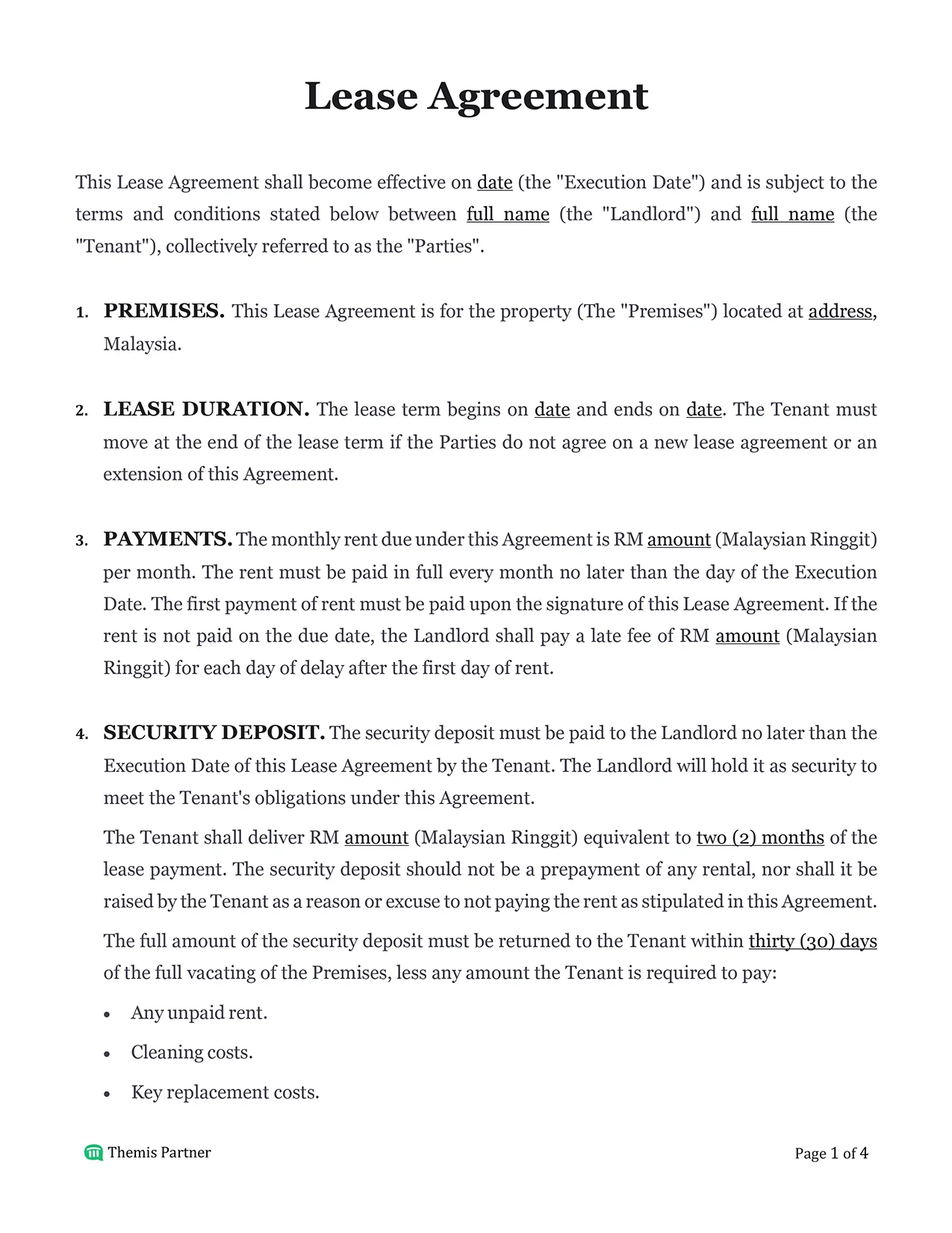 Lease agreement Malaysia 1