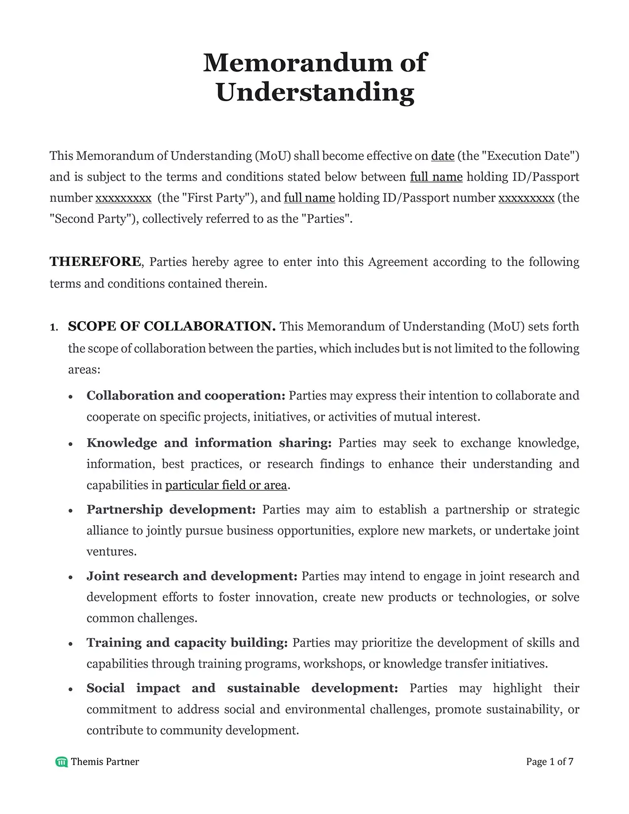 Memorandum of understanding Malaysia 1