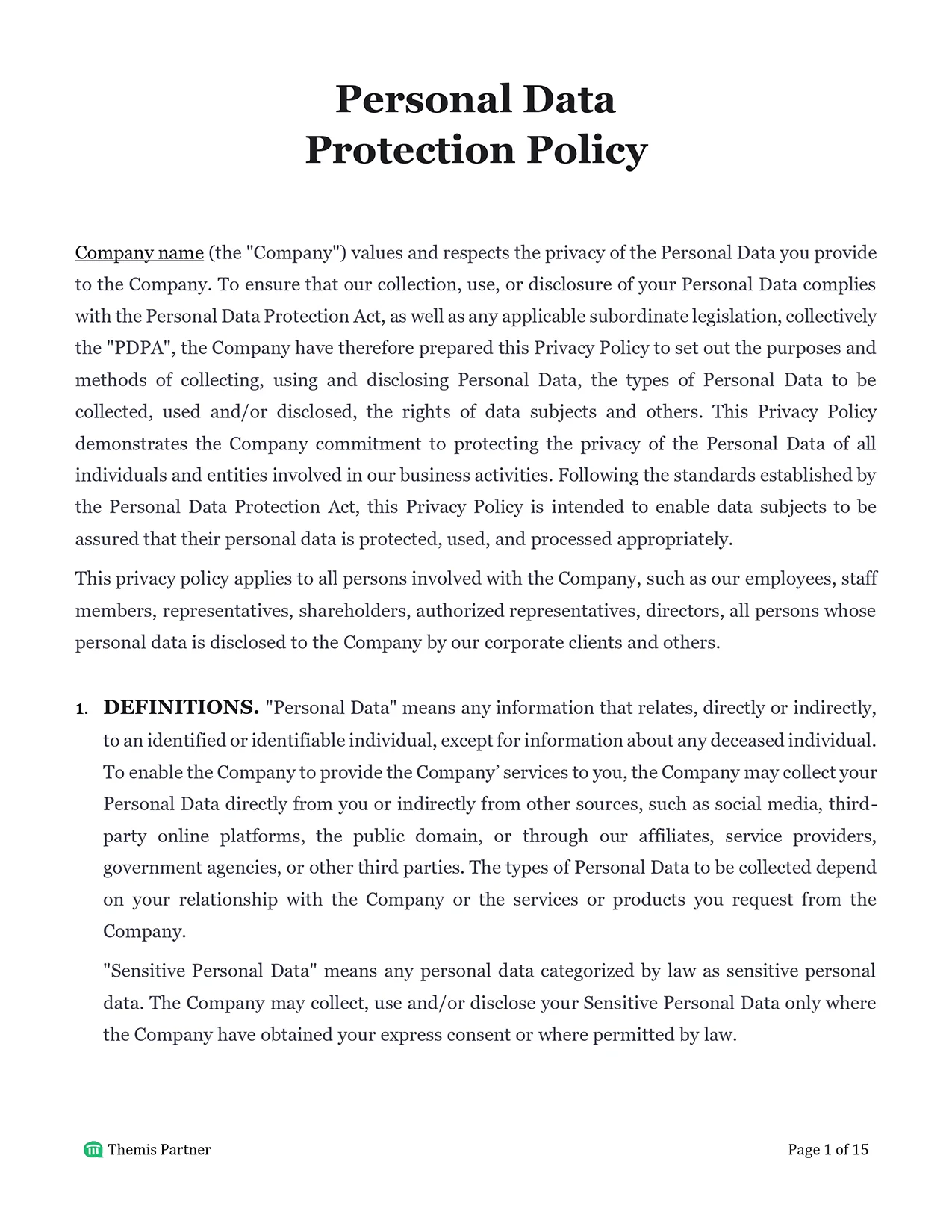 Personal data protection policy Malaysia 1