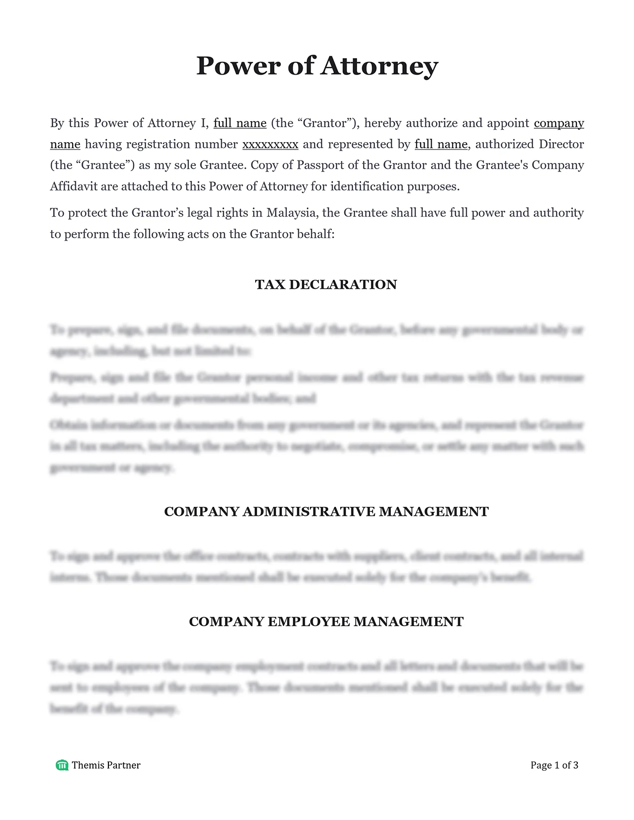 Power of attorney Malaysia 1