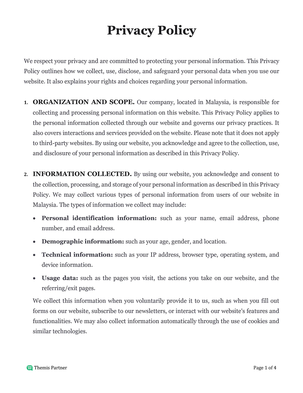 Privacy policy Malaysia 1