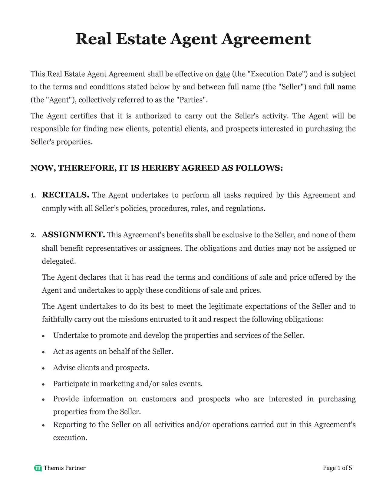 Real estate agent agreement Malaysia 1