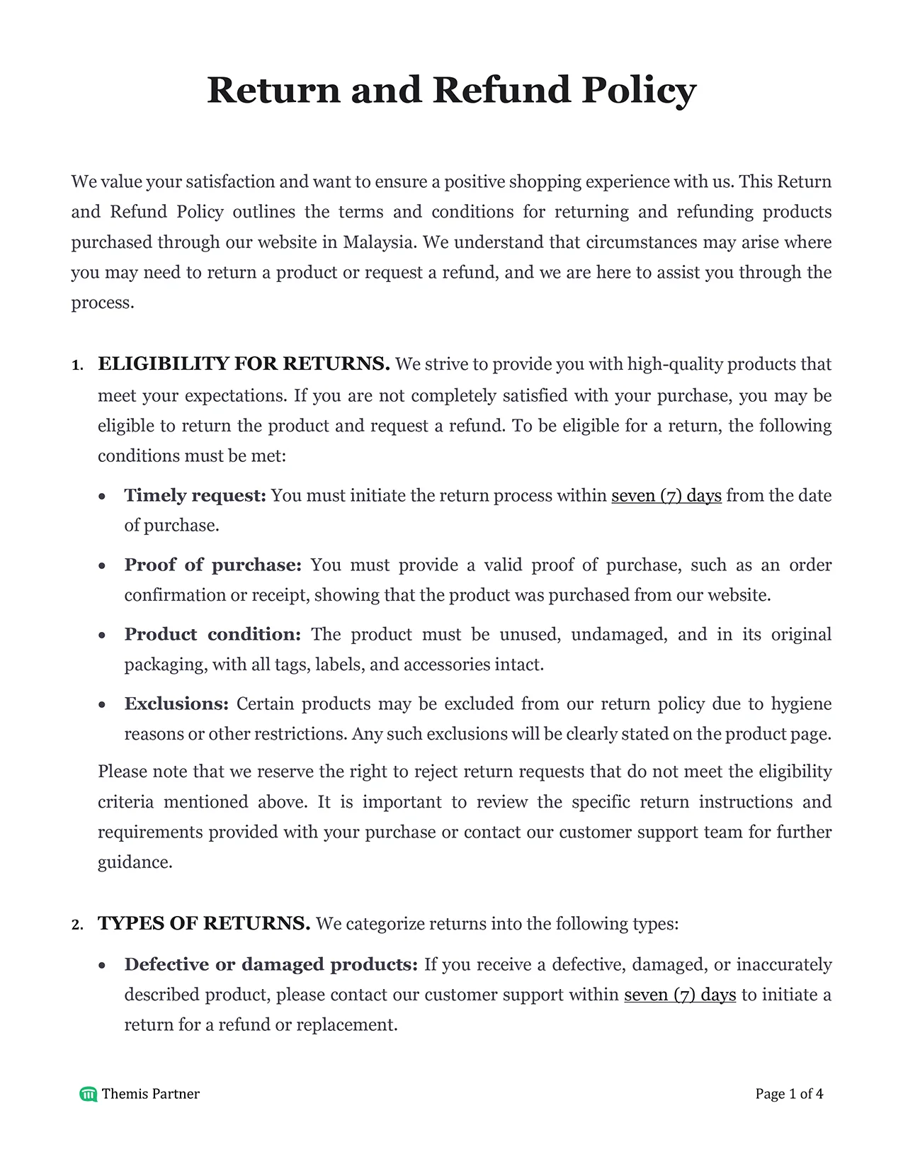 Return and refund policy Malaysia 1